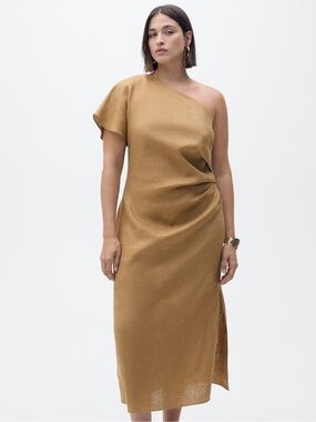 Mango ASYMMETRICAL LINEN DRESS